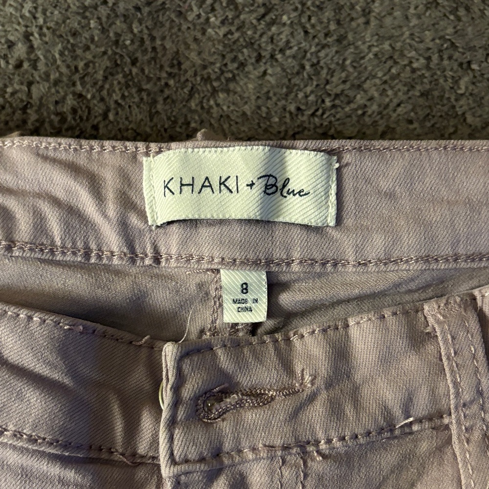 Khaki + Blue Mauve/Pink Cotton Pants